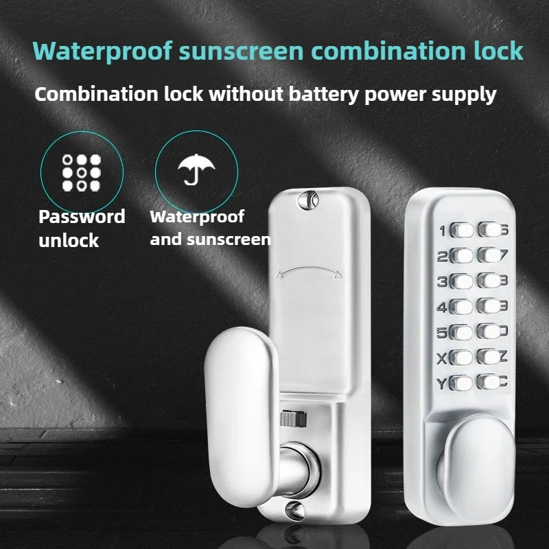 Zinc Alloy Waterproof and Rust-proof Mechanical Combination Lock Outdoor Iron Door Lock Courtyard Fence Aluminum Lock 30-60mm