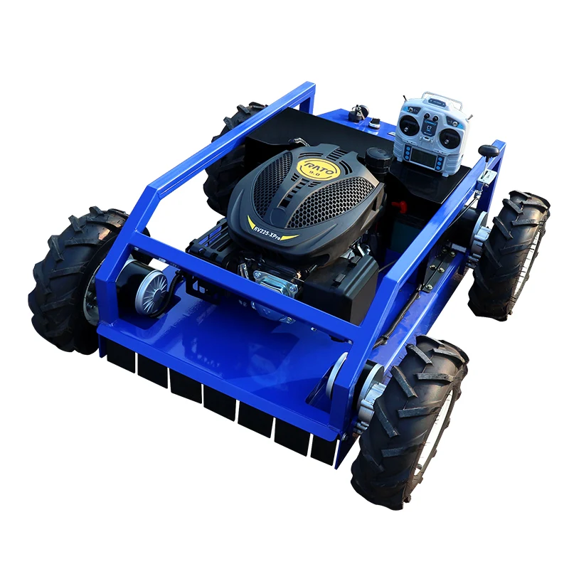 Customized Remote Control Off-Road Tank Self-Propelled Lawn Mower 196cc Cordless Grass Cutter Machine with Grass Box