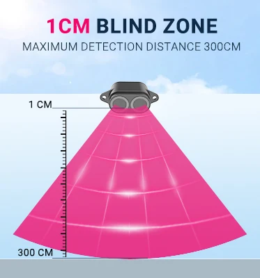 A22 Small Size 1cm Deadband High Accuracy Intelligent Ultrasonoc Distance Measuring Sensor for Ground Robot Obstacle Avoidance