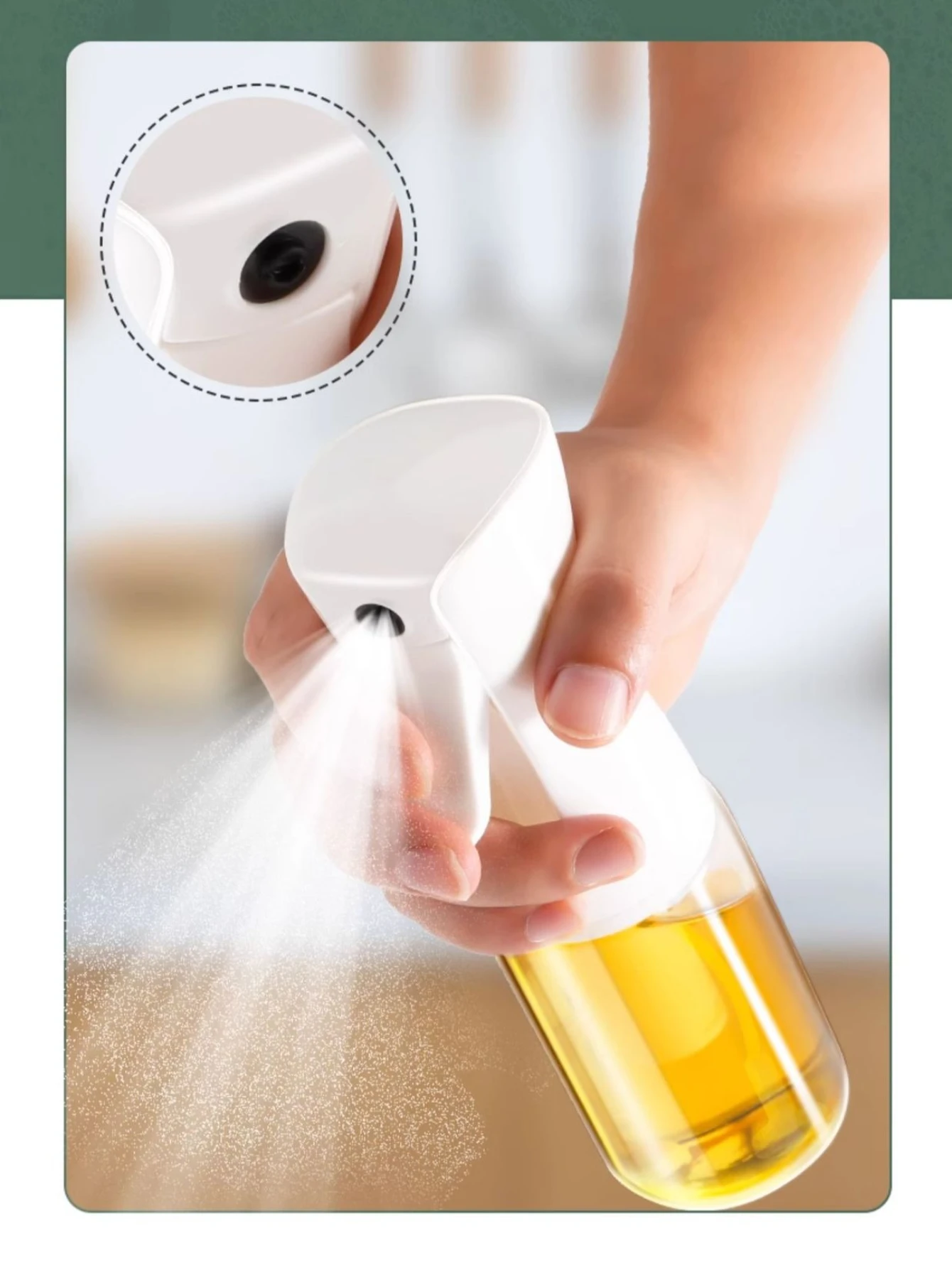 1pc Spray Bottle Glass Kitchen Household Air Fryer Spray Bottle Edible Oil Spray Bottle Spray Bottle Atomized Mist Oil Tank