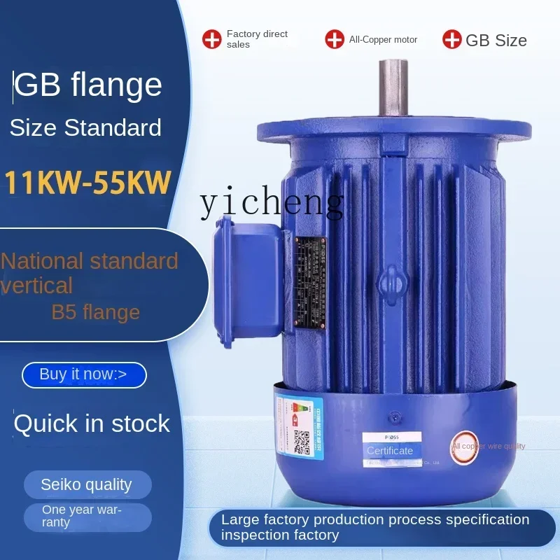 TQH vertical motor three-phase large flange 11/15/18 5/22/30/37/45KW national standard copper wire motor