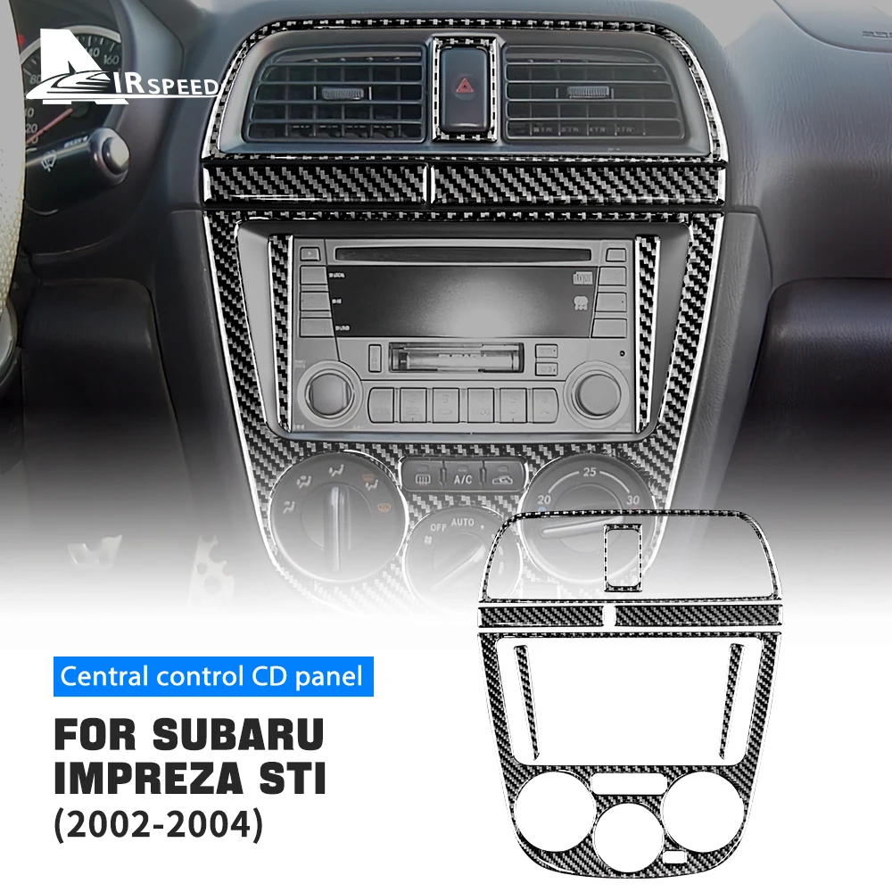 for Subaru Impreza STI Car Central Control Multimedia Panel Cover Sticker 2002 2003 2004 Interior Trim Auto Accessories