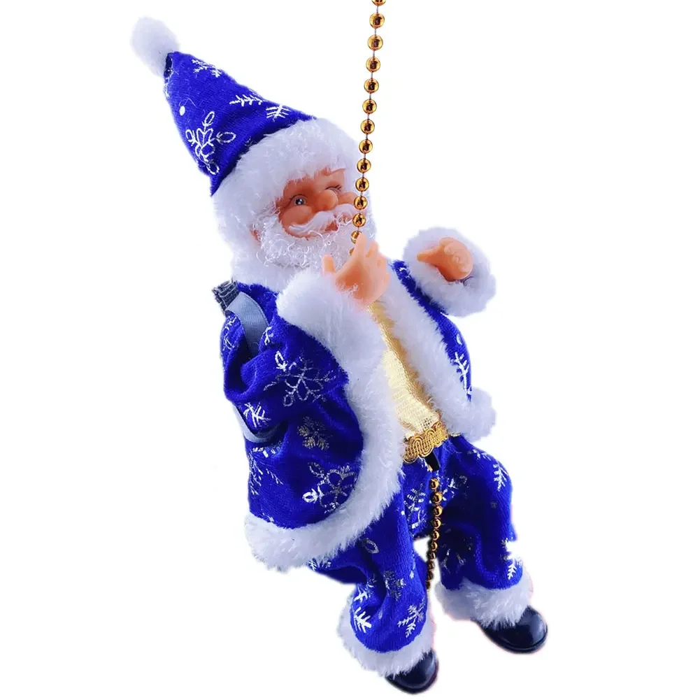 크리스마스 등반 산타 클로스 인형, 음악 전기 펜던트, 산타 클로스 장난감, 어린이 크리스마스 선물
