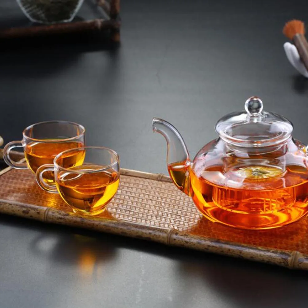

1Pcs Boiled Teapot 600ml Borosilicate Glass Steaming Tea Pot Heat Resistant Clear Glass Teapot for Family Office Outdoor
