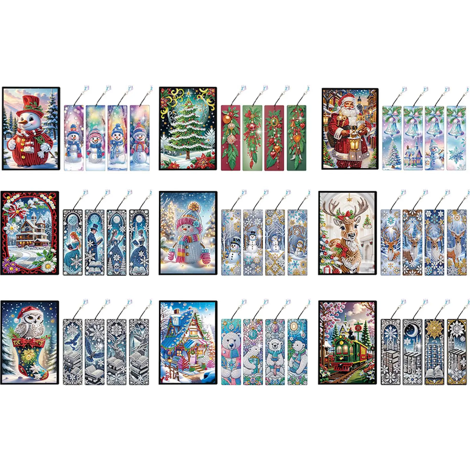 

Christmas Winter Diamond Painting Diary Book with Crystal Pendant Bookmark Crystal Notepad Sketchbook Holiday Birthday Gift