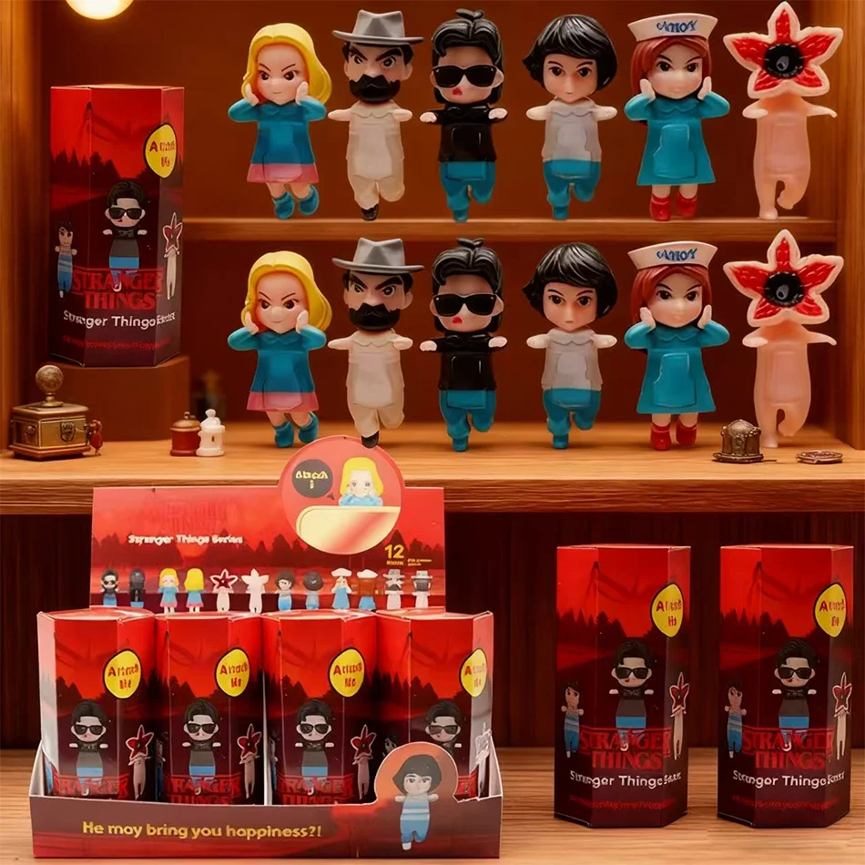 جديد 12 قطعة/ste غريب الأشياء أنيمي الكرتون الشكل الإبداعية شخصية تمثال زخرفة مفاجأة الطرفية سطح المكتب عيد ميلاد #1