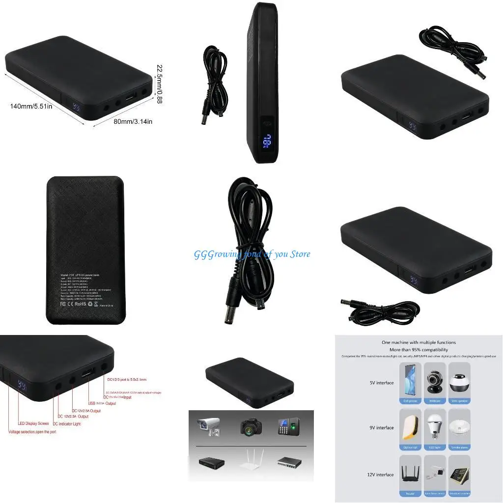 

H9EB 10000mAh Uninterruptible Power Supply UPS Router Optical Adapter Backup Power Supply 5V 6V 9V 12V 25W UPS