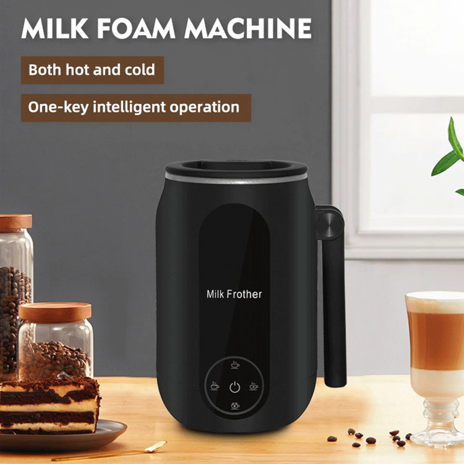 110V/220V Electric Milk Frother 4 In 1 Auto Mixer for Coffee Milk Foamer Machine Foldable handle Milk Heating Steamer Foamer