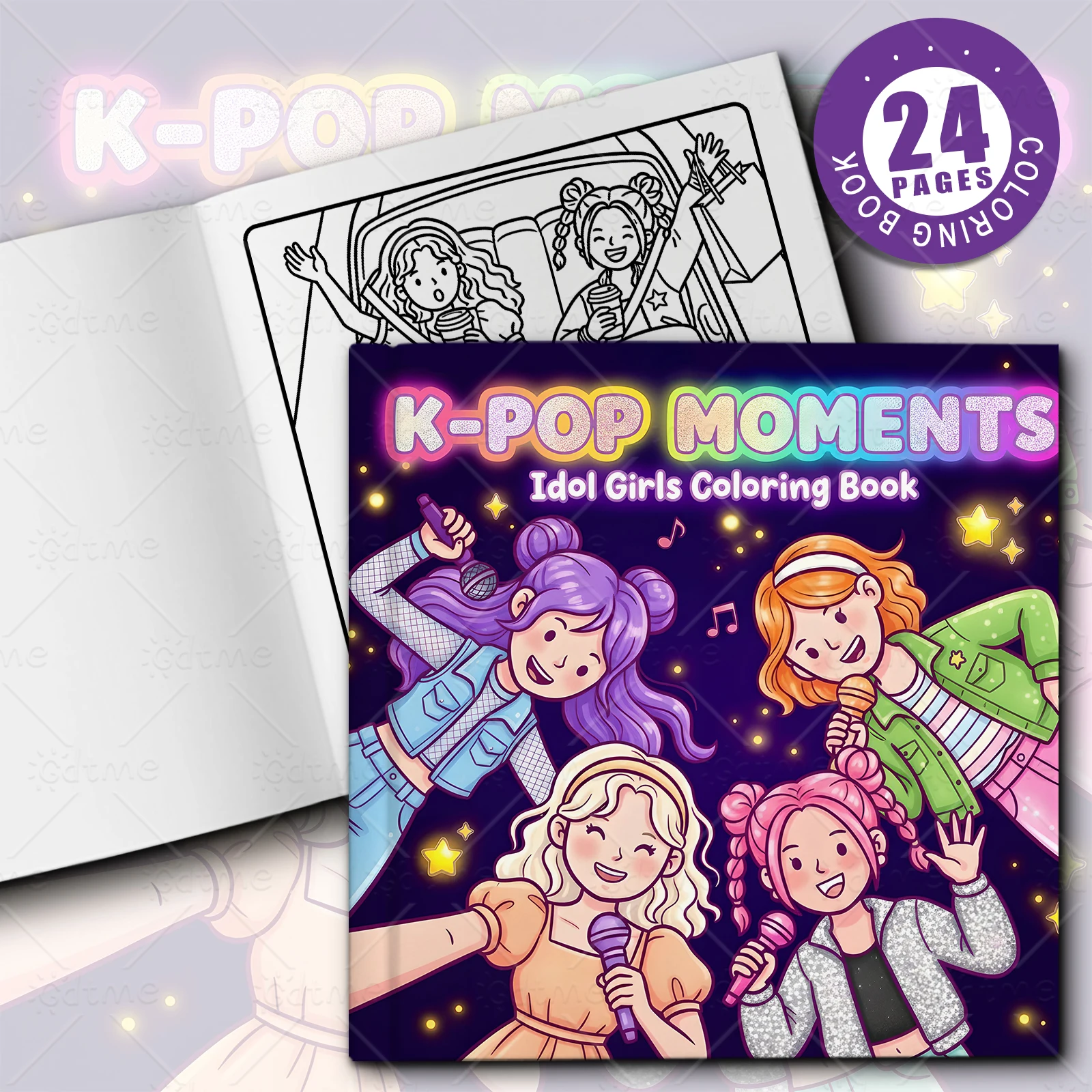 K-POP MOMENTS Coloring Book for Adults Featuring Cute Cozy Daily Activities for Relaxation (Cozy Spaces Coloring)