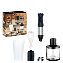 1000W Kitchen Immersion Blender, 4-In-1 Stainless Steel Handheld Blender Stick Mixer Handheld Blender, Smoothie Blender