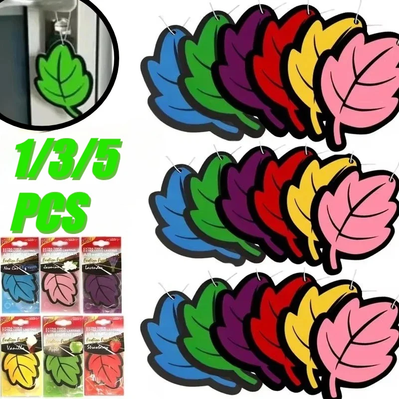 1/3/5PCS Car Air Freshener: Natural Leaf-Shaped Scented Sheets; Car Interior Hanging Decorative Accessory