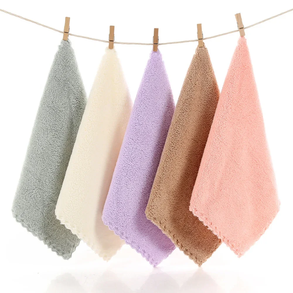 High Density Coral Velvet 30*30cm Small Square Towel Hand Towel Microfiber Child Washcloth Kids Face