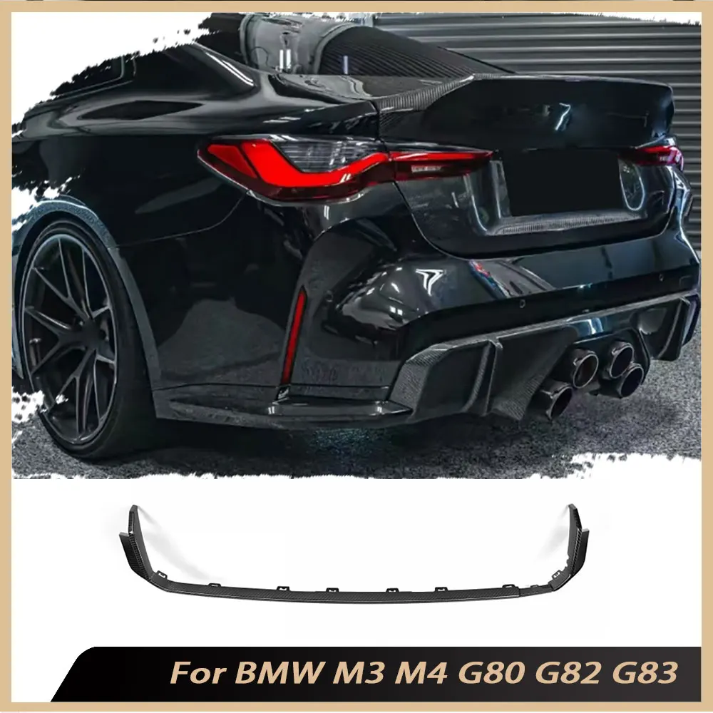 

Prepreg Dry Carbon Rear Diffuser Strip for BMW G80 M3 G82 M4 2021+ Rear Bumper Lip Trim Car Accessories Decoration FRP