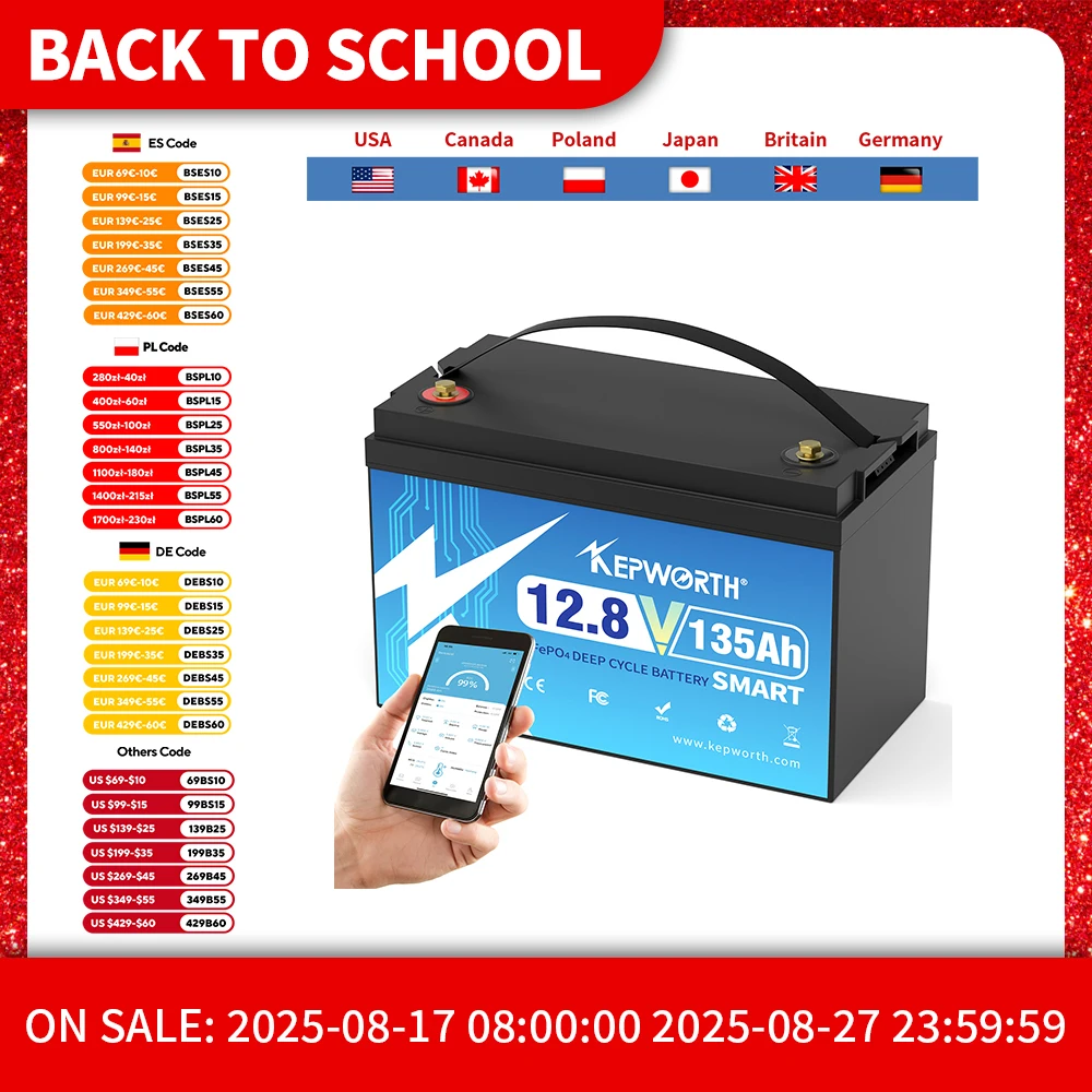 

12V 24V 100AH 120AH 200AH LiFePO4 Battery Built-in Bluetooth BMS Lithium Power Batteries 6000 Cycles For RV Campers Golf Cart