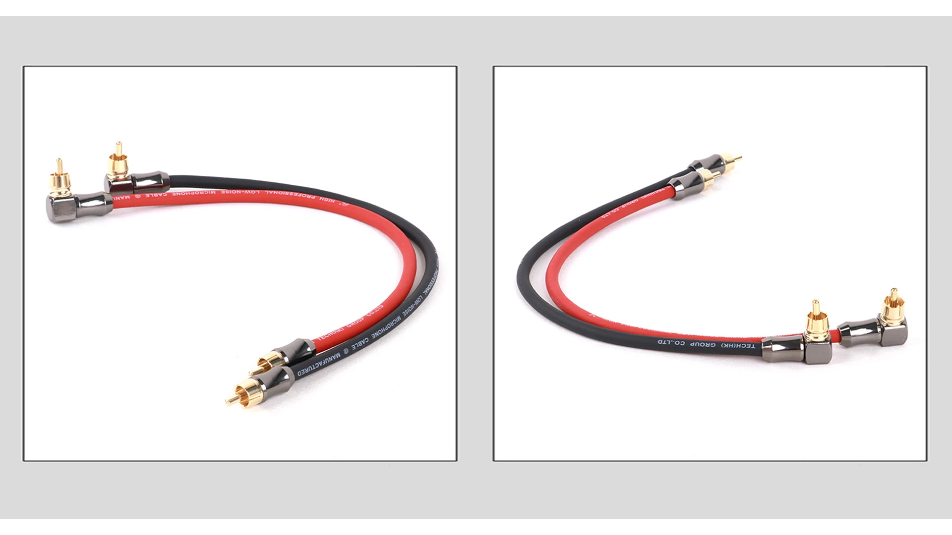 1 Paar RCA-Audio kabel rechtwinklig 2 RCA zu gerade 2 RCA-Farb kabel 4n OFC Stecker zu Stecker für Verstärker DAC TV Car Audio – Detail 5