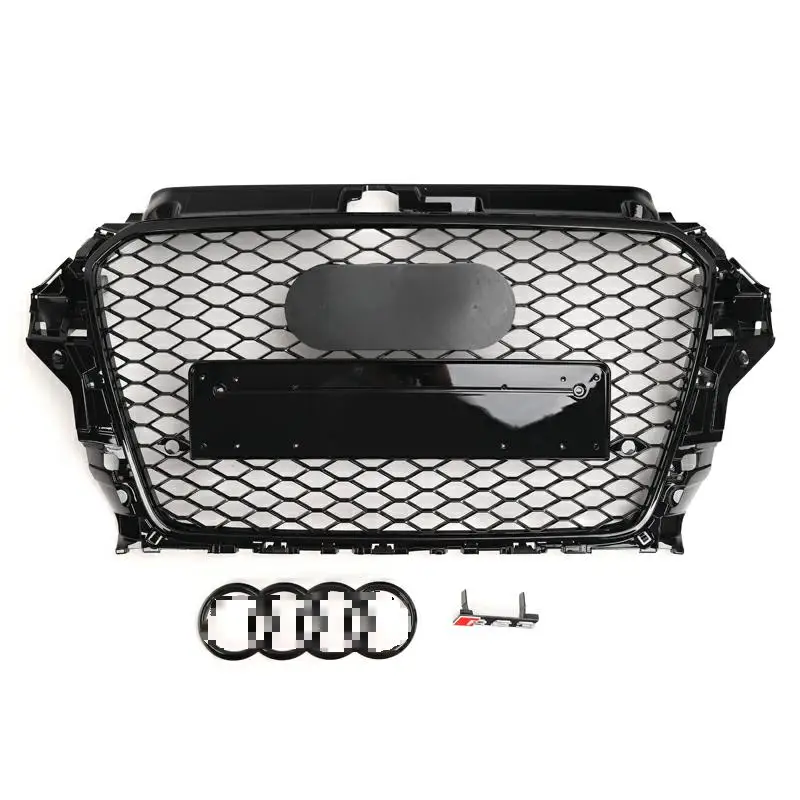 Drop shipping ABS rs3 style  Front bumper grill for Audi A3 S3 2012-2015 with Emblem front grill