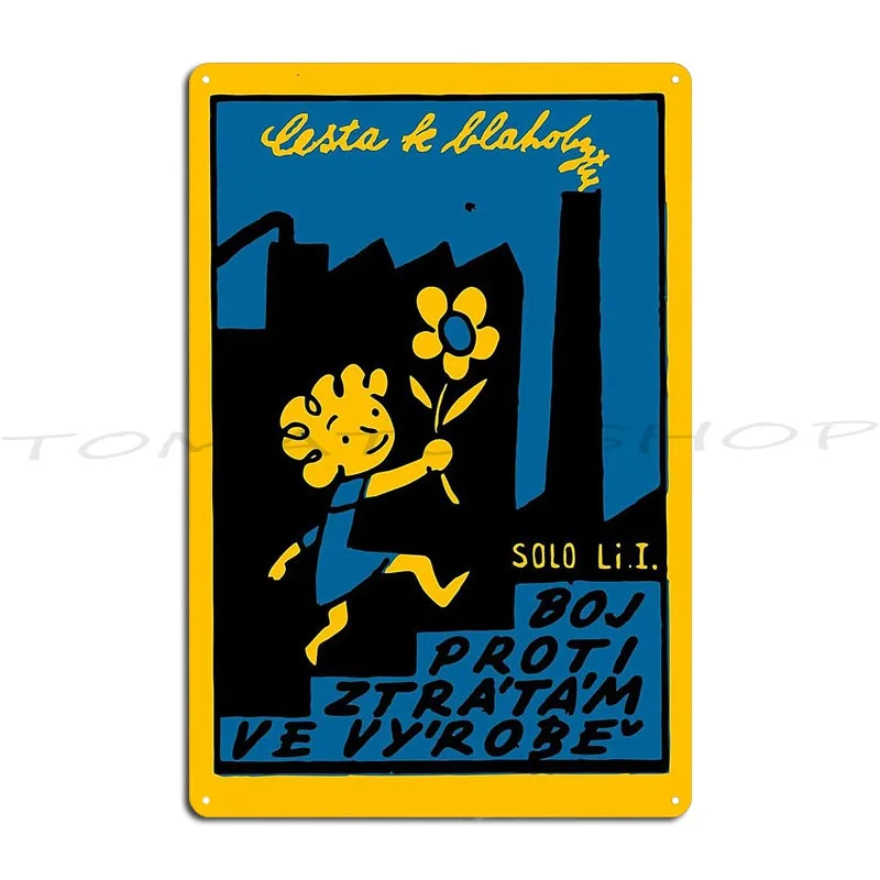 Czech Matchbox Metal Sign Mural Design Cave Customize Tin Sign Poster
