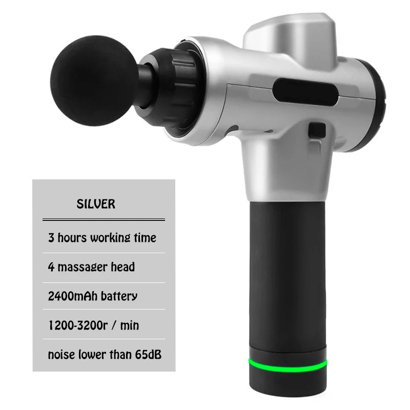 Electronic Therapy Body Muscle Massage Gun Low Noise Vibrating Massager Therapy Pain Relief after Exercisin Fascia Gun LED Speed