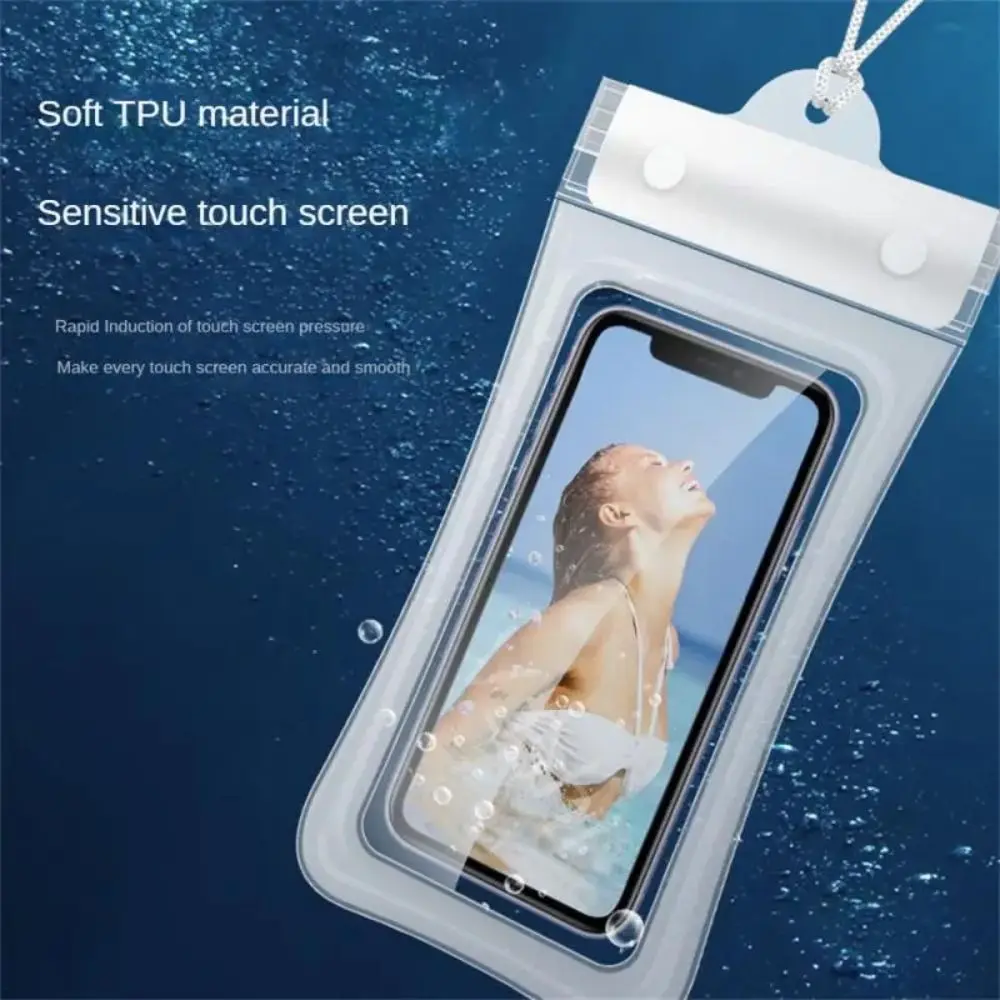 Floating Airbag Waterproof Swim Bag Transparent Protection Hanging Cover Phone Case Touch Screen Drifting Swimming Diving Cover