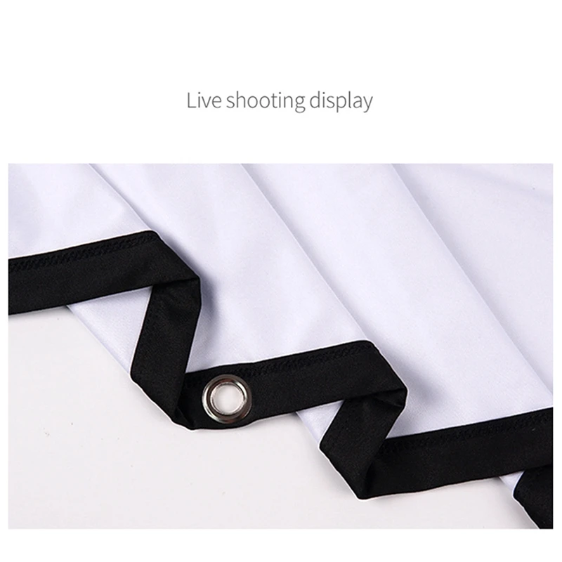 Top-150 Inch Portable Projector Screen 16:9 Simple Projector Curtain High Density Soft Projection Screen For Home Office