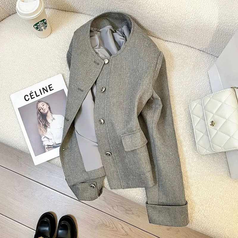 Women's Short Jacket 2026 Spring Autumn Popular Be All-match Lady Outerwear Age-reducing Sense of Design Loose Ladies Coat