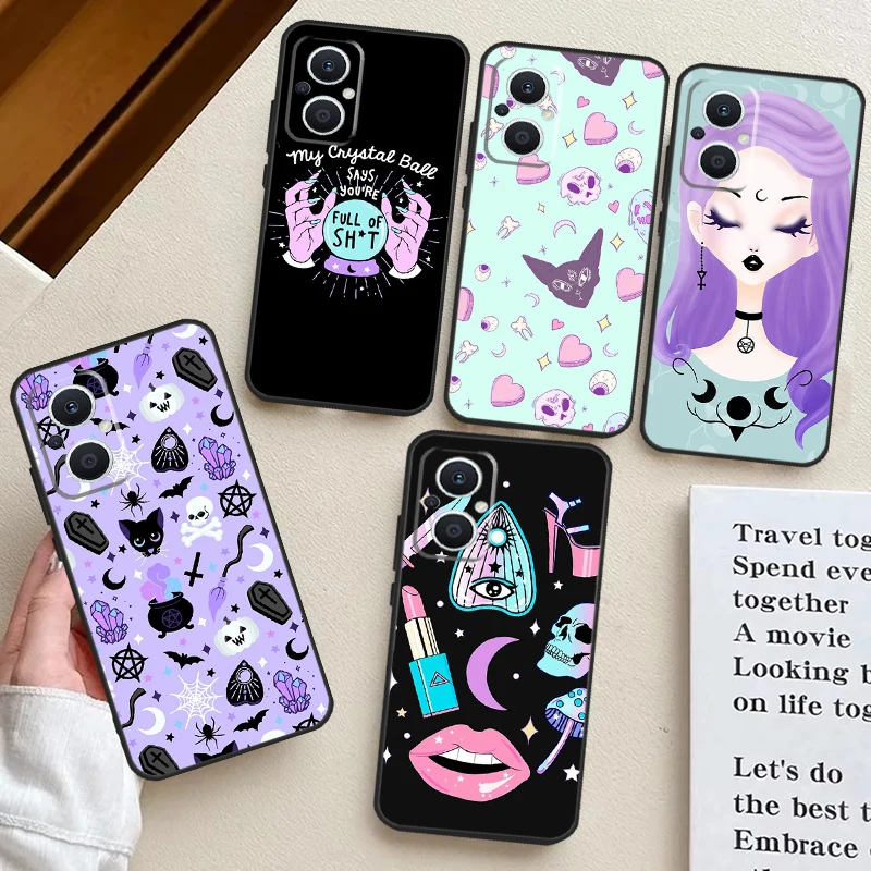 Girly Pastel Witch Goth Case For OPPO Reno 8T 4Z 5Z 10 Pro 4 5 6 7 8 Lite OPPO Find X2 Lite X3 Neo X5 X6 Pro Cover