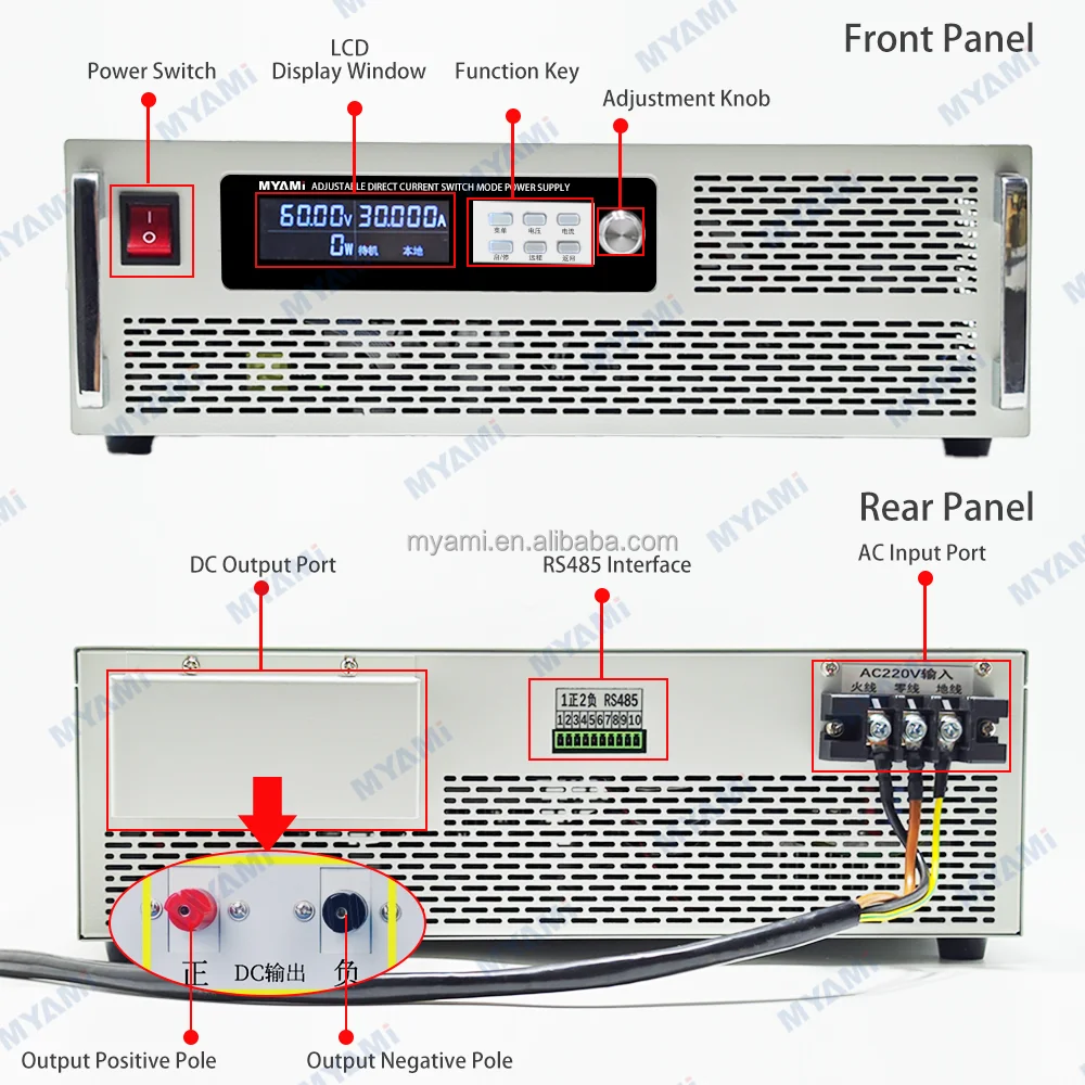 MYAMI Adjustable Lab DC Switching Variable High Power Supply 100V 40A 50A 80A 100A 150A 200A 300A 500A 600A 800A Options