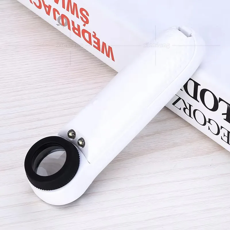 40X Hand-held Magnifying Glass with Dual Light Emitting Diode for High Definition Identification of Antique Jade