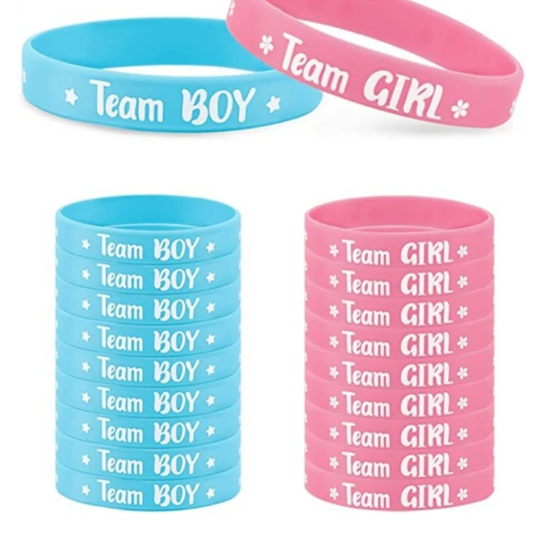 Essential Party Silicone Bracelets Baby Gender Announcement Silicone Wristbands Gender Expose Party Bracelets