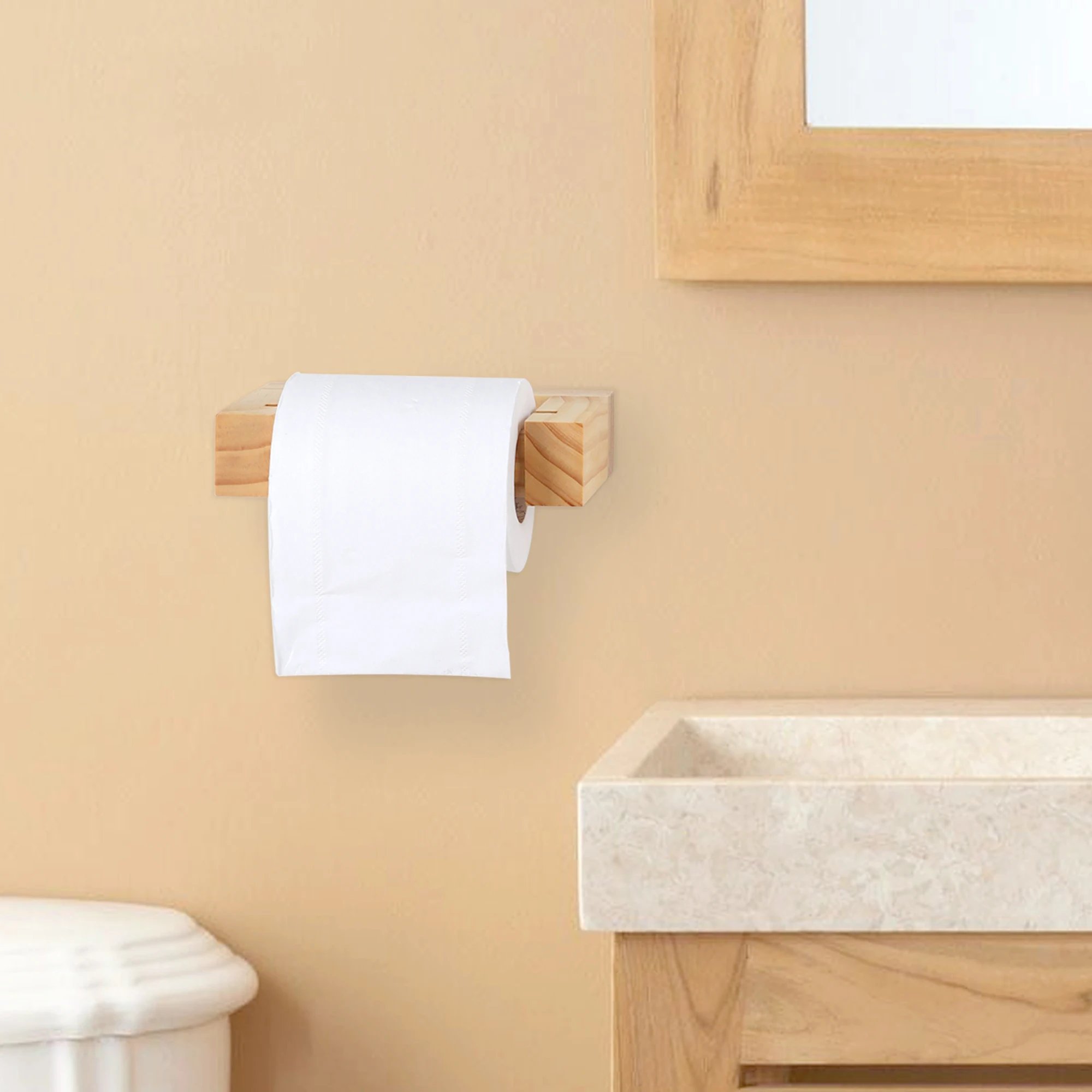 Wooden Punch-free Square Paper Towel Holder bathroom hardwares Paper Towel Holder Kitchen Toilet Roll Paper Holder