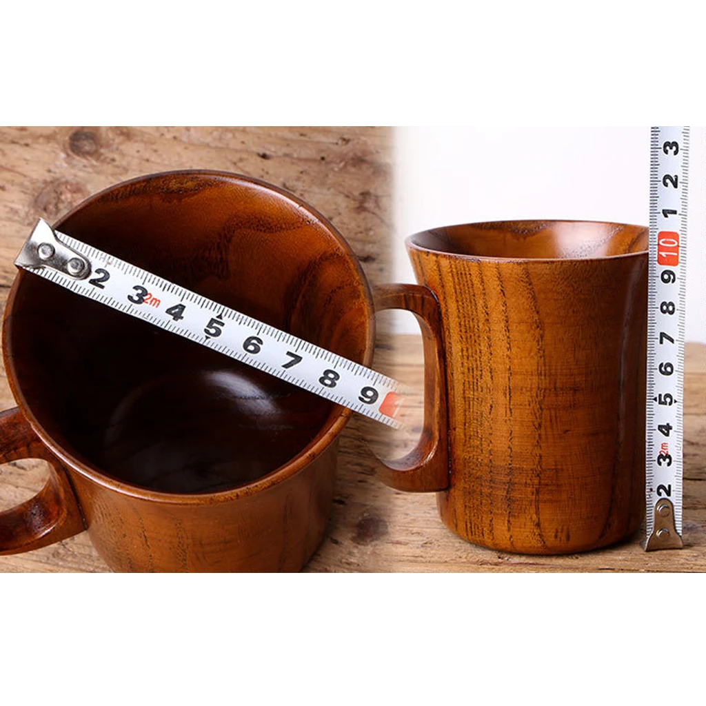 Wood Cup Mug Beer Coffee Tea Juice Milk Mug Tankard Handcrafted for Camping Picnic Home Office Party Home Accessories