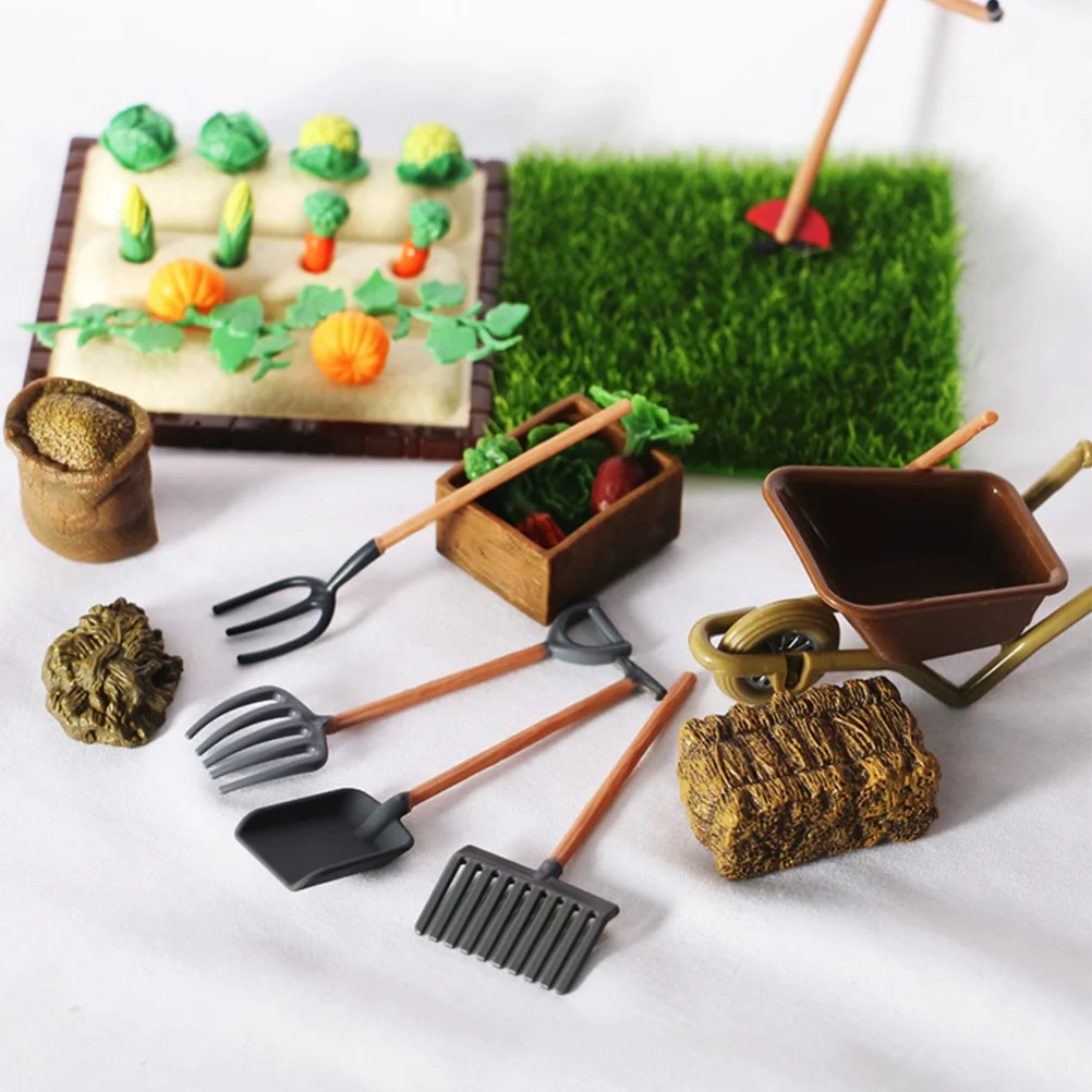 Outdoor Toy Mini Farm Toys Vegetable Field Model Barnyard Accessories Plastic Kids