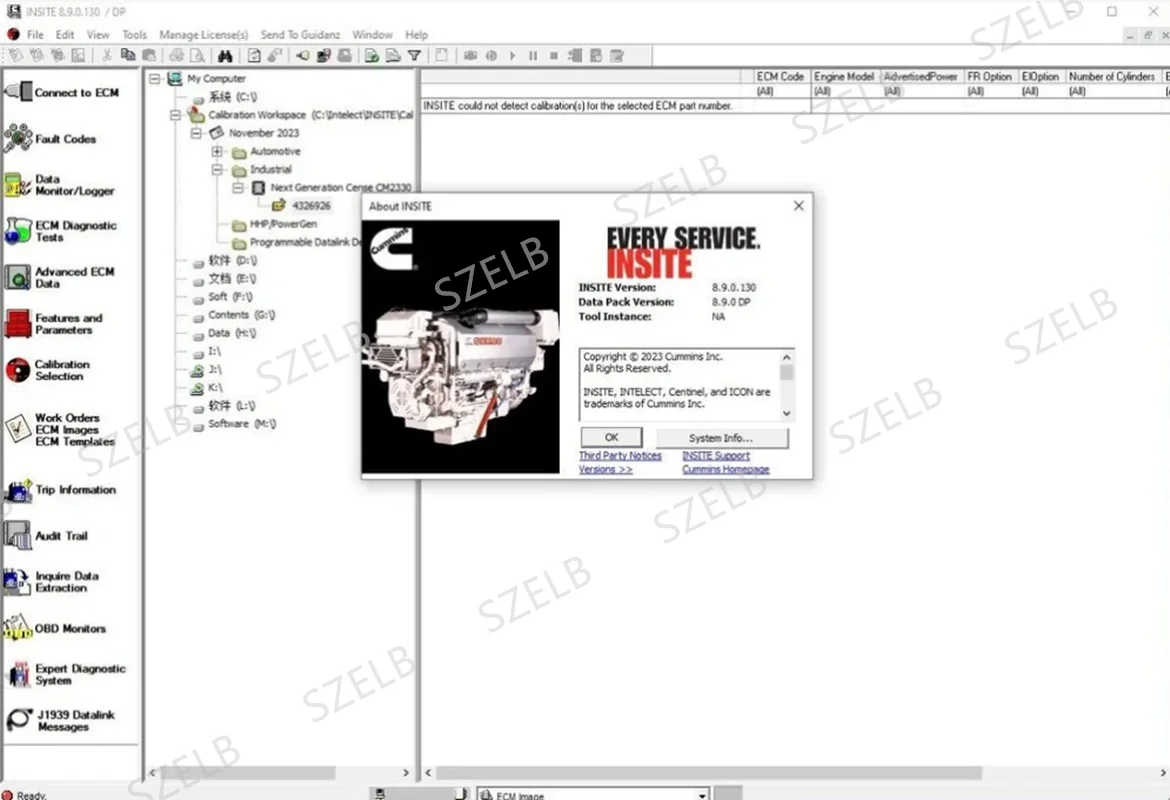 Cummin Insite 8.9 PRO Keygen  Engine Diagnostic Software Fault Code Engine Tests Adjustment Remove ECM Zap-It No Expire