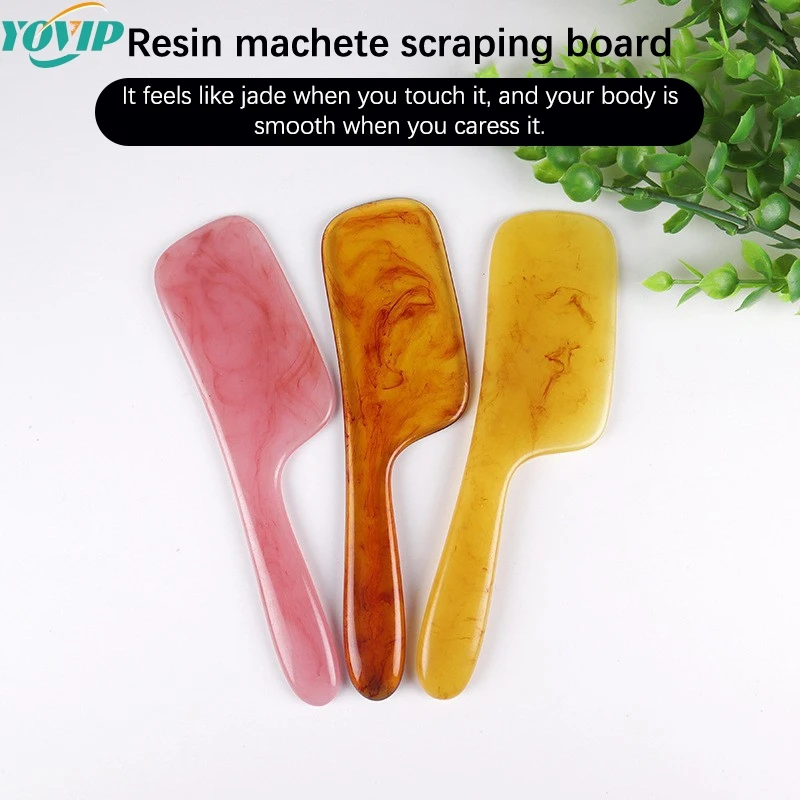 

1Pc Scimitar Scraper Resin Beeswax Gua Sha Tool For Face Neck Back Body Acupuncture Pressure Massage Therapy Guasha Board