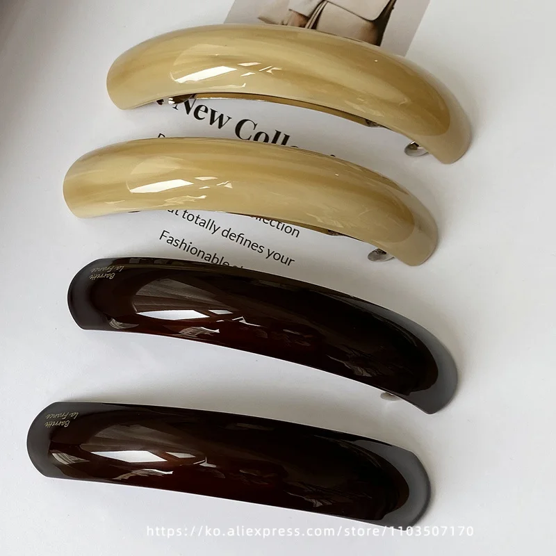 French Classic Chocolate Plate Hair Clip~Korean FRANCE High Quality Curved Spring Clip Style Horsetail Clip