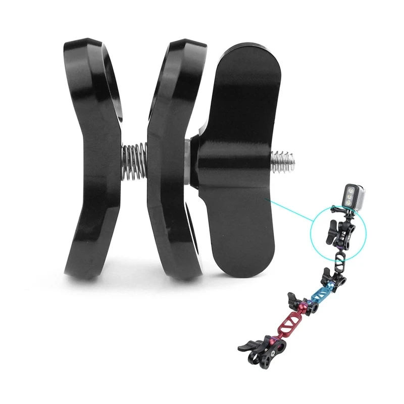 Diving Ball head Butterfly Clip Arm bracket Clamp CNC Mount Adapter Gopro 10 9 8 7 6 SJCAM Dji Osmo Action Camera Accessories