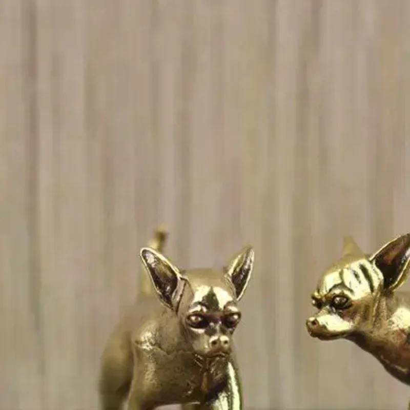 Animal Brass Ornaments Hairless Dog Puppy Entrance Coffee Table Decoration Decoration Hairless Dog Animal Desktop Ornaments