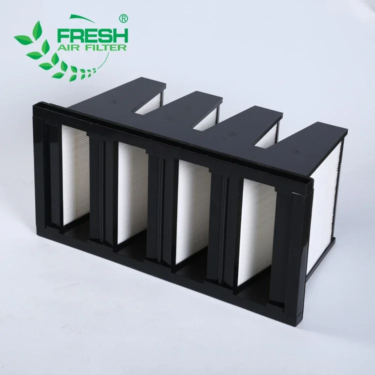 High Efficiency Hvac System Air Filter V-bank Ventilation Hepa Filter