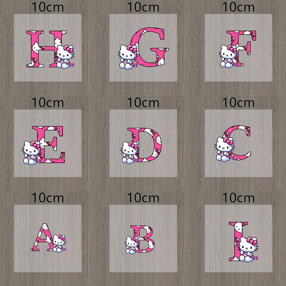 

Наклейка с надписью Hello Kitty, ручной материал, нашивка, студенческий ланч-бокс, именная метка, чашка для воды, декор автомобиля, подарок на день рождения для девочки