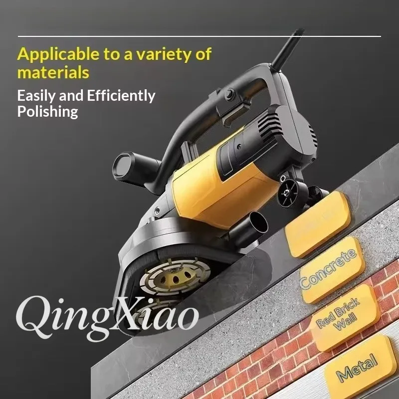 High Efficiency Three Wheel Handheld Grinding Machine with Extension Rod for Wall Putty Polishing Cement Floor Smoothing in Cons