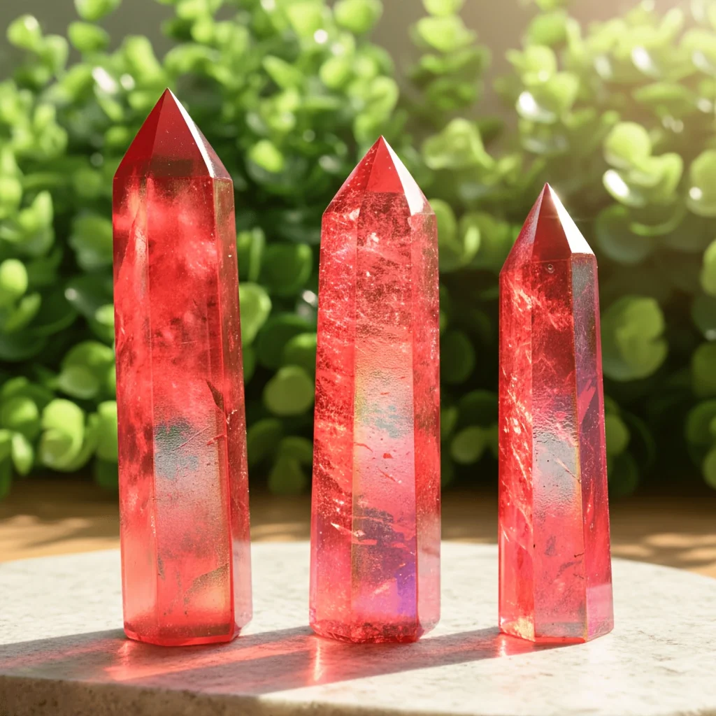 1pc Beautiful Rare Angel Aura Red Quartz Tower, Wand, Perfect Home Decoration, Unique Christmas, Thanksgiving, Holiday