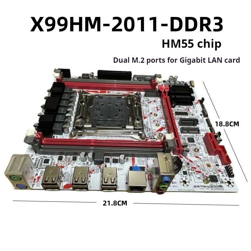 

Original X99HM server DDR3 desktop computer motherboard EV3 Gigabit NIC multi-open 2666v3 set