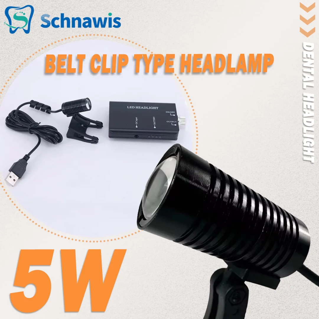 Dental Headlight 5W Belt Clip Type Headlamp For Dental Loupes Lab Medical Magnifier Magnification Binocular