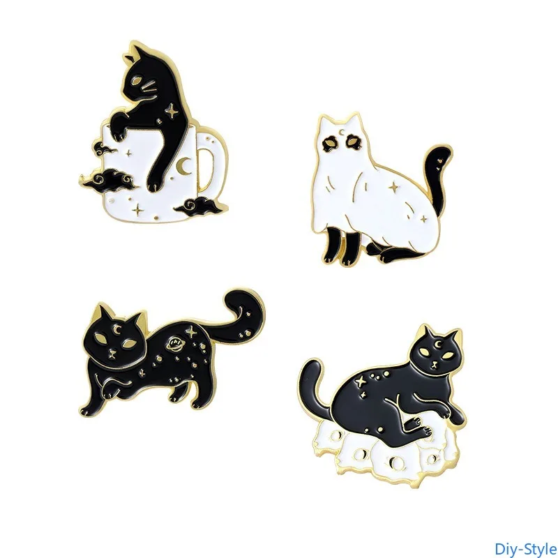 

Cat Clothing Accessories Backpack Alloy Brooch Badge Enamel Lapel Pins Wholesale