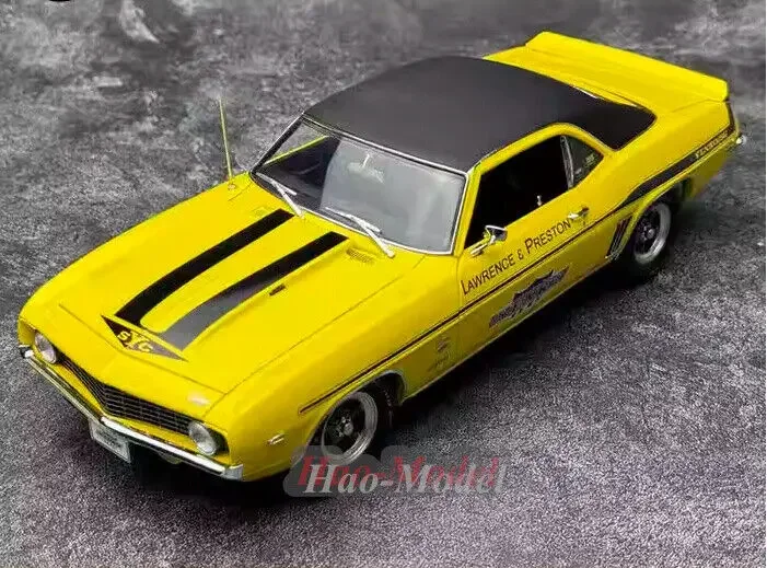 

ACME 1/18 для Chevrolet Camaro SC/SS/E 1969, модель автомобиля, литая под давлением, имитация игрушек, подарки на день рождения для мальчиков, хобби, украшения для дисплея, желтый