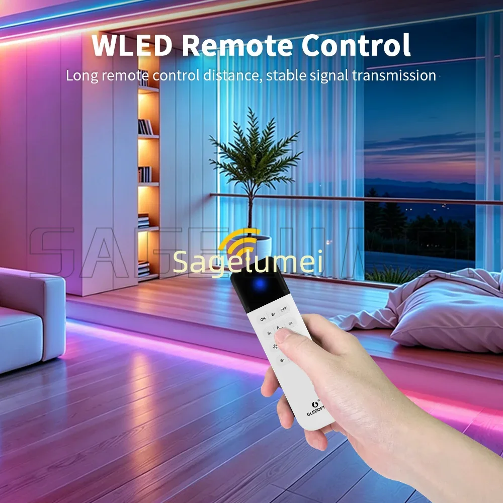 GLEDOPTO Elite 6-Channel WLED Controller Ethernet Mic Relay Support Home Assistant Music Sync 15A LED Strip Controller DC5-48V