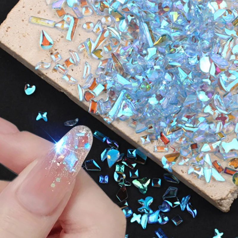 Aurora nieregularne kryształki górskie zawieszka do paznokci mieszane rozmiary żywica Flatback biżuteria klejnoty części z kamienia Manicure ozdoby do paznokci