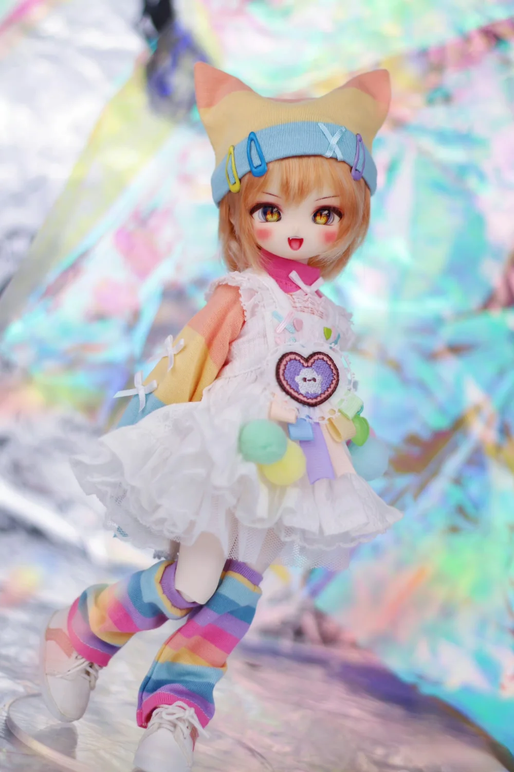 gaoshundoll 1/6 Kitty meow anime face resin  blythe MDD VOLKS DIY makeup practice head for birthday gift fashion mysterybox B