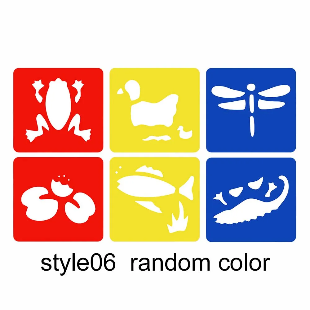 6pcs Cartoon Pattern Drawing Stencils for DIY Crafts
