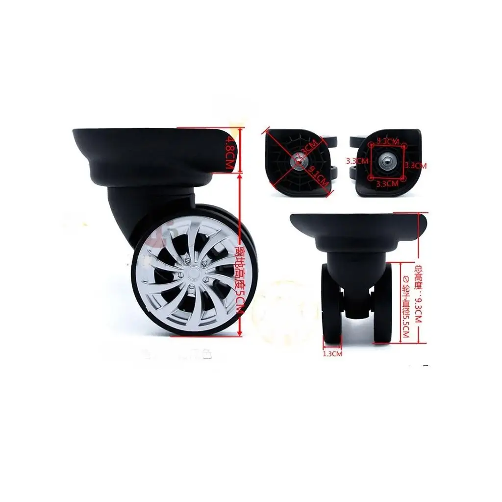 1 Pair Universal Suitcase Luggage Casters ReplacementDual Roller Wheels for Travel Case- Loading Bearing